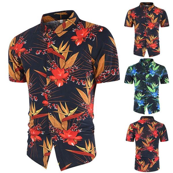 

men's casual shirts men clothing 2021 summer hawaii 3d printed shirt short-sleeved bottoming camisas para hombre, White;black