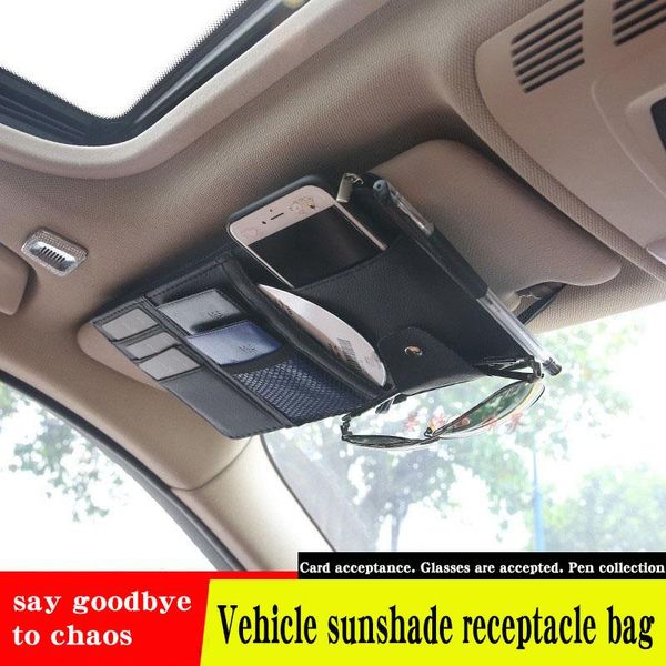 

car organizer sunshade storage bag universal microfiber leather clip