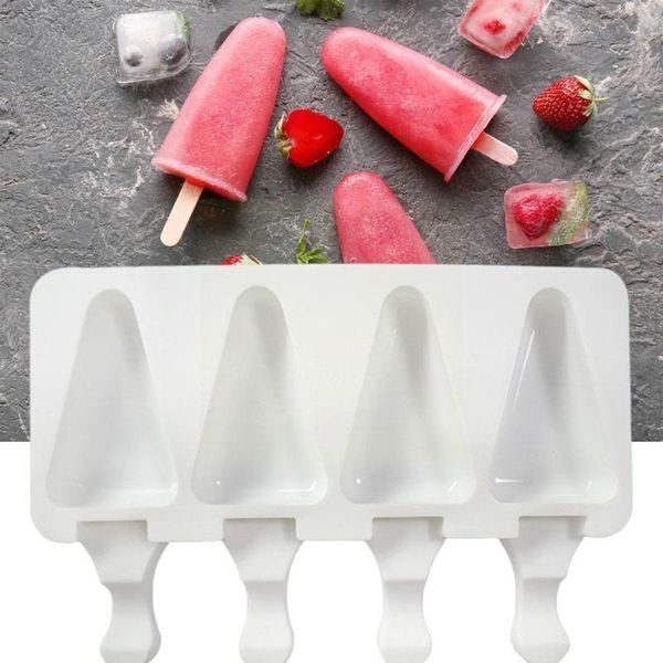 

baking moulds 4-hole ice cream tools maker diamond silicone mold bar popsicle mould candy tray small cube pastry kitchen molds chocolate u4u