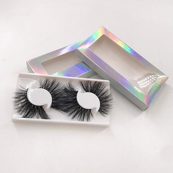 

25mm mink eyelashes put in 2 pairs holographic box1