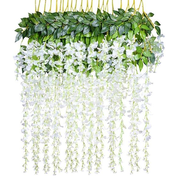 

3.6feet artificial flowers fake wisteria vine for wedding decorations home garden party decor simulation flower decorative & wreaths
