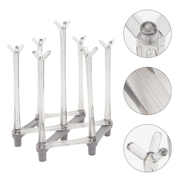 

1pc glass rack expandable goblet plate storage stand drainer (grey) drawers
