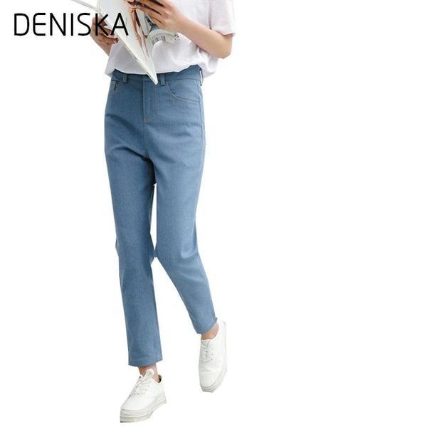 

women's pants & capris deniska 2021 spring fashion high waist for women casual style wear skinny cargo female vintage trouser, Black;white