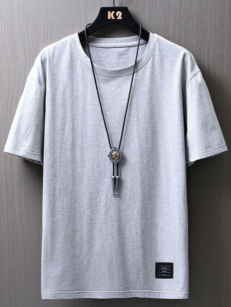 

romwe guys patched front tee l8sv#, White;black