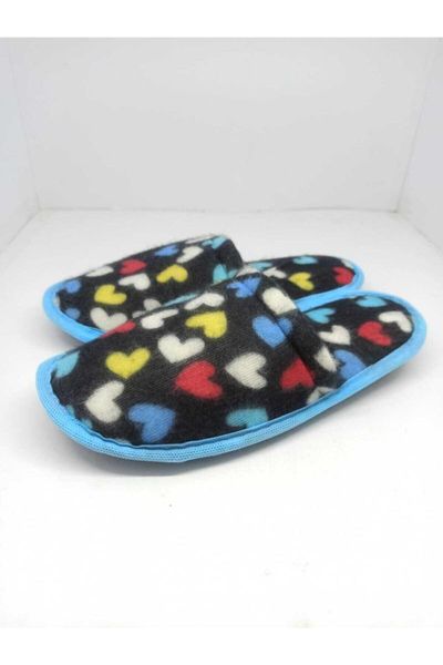 

slippers heart pattern winter slipper, Black