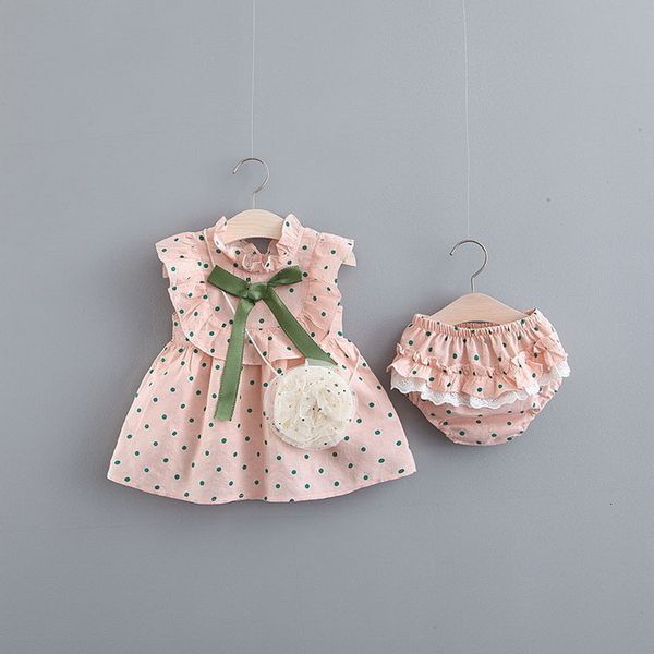 

clothing sets summer kids girls 2-pcs pink dot sleeveless vest shirts + mini shorts cute style clothes e75 kooo, White