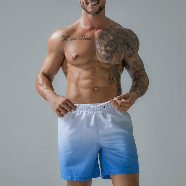 

men's shorts mens fashion gradient thin sports youth quick-drying breathable plus size beach pants summer donsignet, White;black