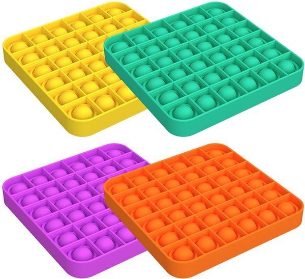 

pop it push bubble fidget sensory office square shape toy autism special needs stress reliever for kids elderly gift boys girls