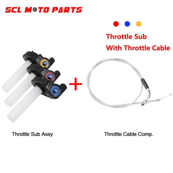 

handlebars alconstar-7/8'' 22mm cnc visual throttle grips with elbow cable for motorcycle pit dirt bike motocross atv 110-250cc