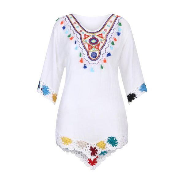 

elegant summer dress women's colorful embroidered hand hook stitched loose beach dresses female robe femme vestidos 2021 casual, Black;gray