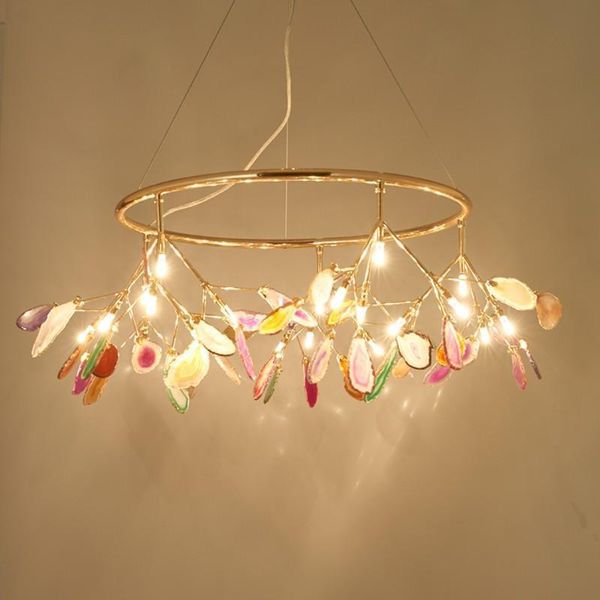 

chandeliers nordic luxury led modern branch agate decorative chandelier bedroom light firefly living room lighting kitchen lamp