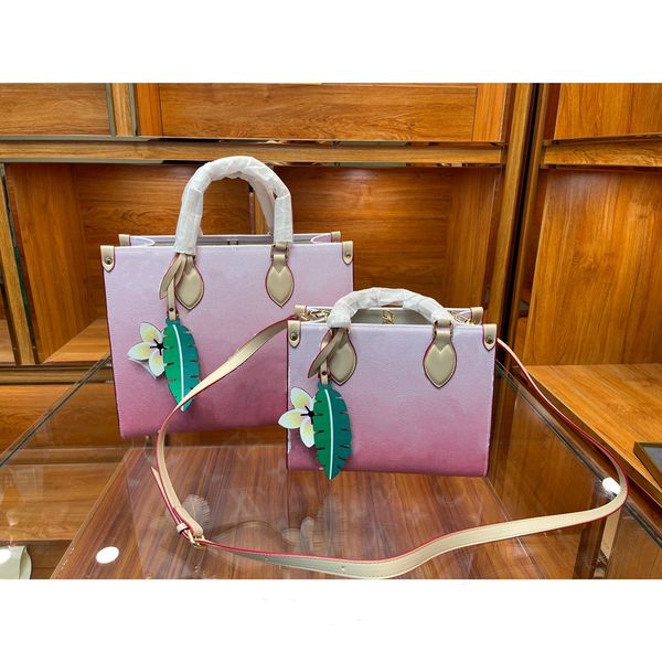 

summer qualified gradient pink silk screen mummy bag with have shoulder straps and the leather handle daily comfortable back