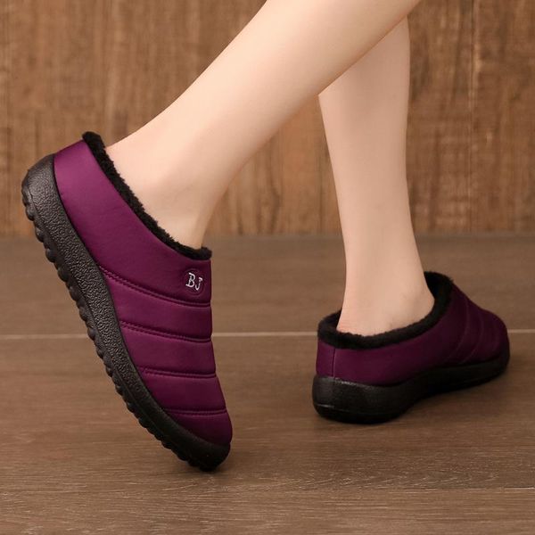 

arrival 37-41 women slippers winter warm home shoes woman casual indoor comfortable thick plush footwear slip on, Black