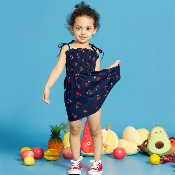 

baby cherry allover print strappy dresses 210528, Red;yellow