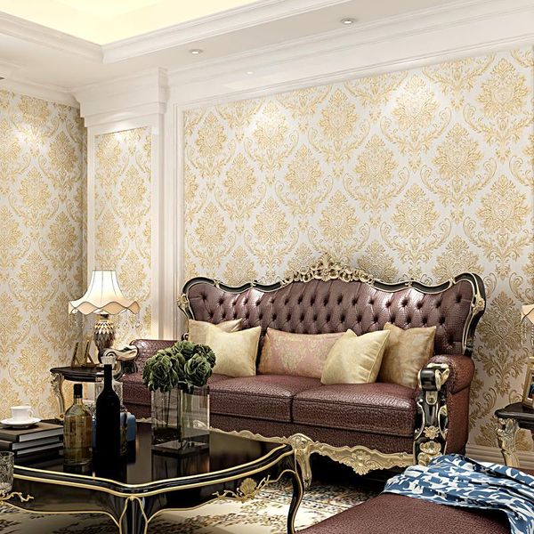 

wallpapers damask luxury wallpaper floral carved embossed textured for bedroom walls living room vertical stripes