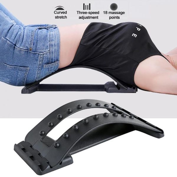 

accessories home back massager stretcher lumbar spine support pain relief corrector cervical humpback traction device