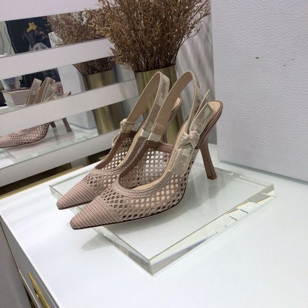 

sandals slippers high end 2021 new pointed kitten's sandals with gauze zly, Black