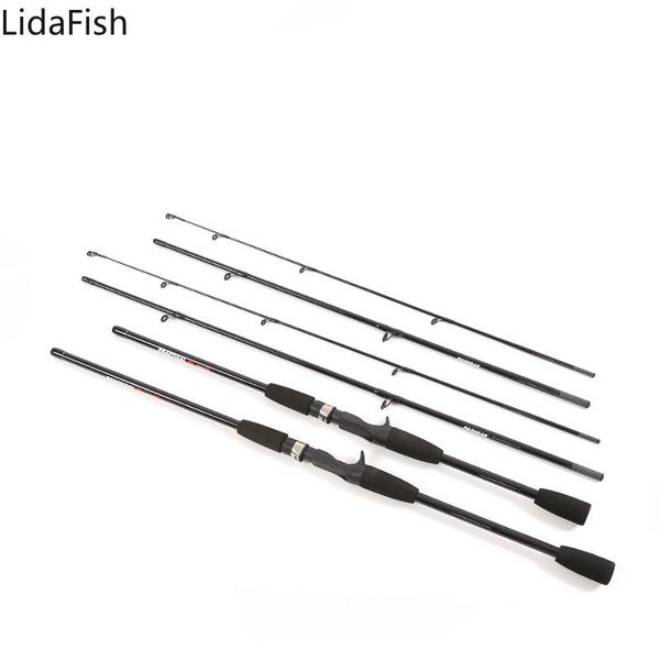 

section lure fishing rod 1.8m 2.1m carbon fiber spinning baitcasting m power travel ultra light boat rods