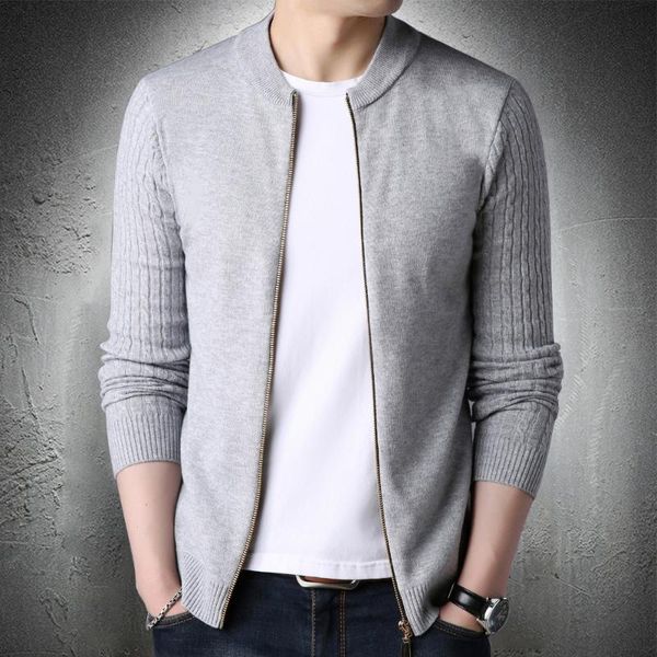 

men's sweaters men knitted sweater coat korean fashion slim fit cardigan wool autumn clothes 2021 fall, White;black