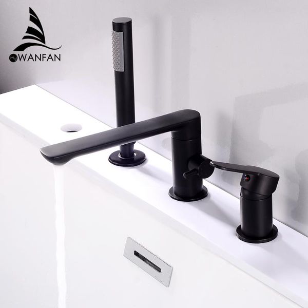 

bathroom sink faucets vanity faucet two handles three holes basin widespread deck mount soild brass matte black 855851