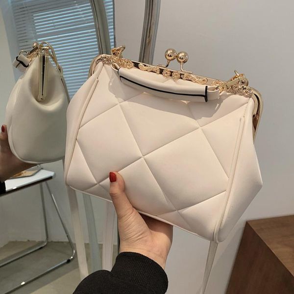 

evening bags fashion soft pu leather crossbody for women 2021 luxury designer ladies metal frame shoulder handbag and purses