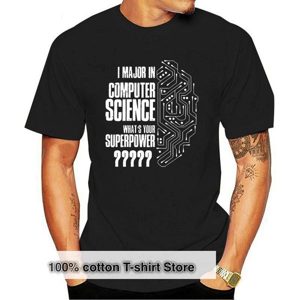 

men's t-shirts i major in computer science geek t shirt letter funny s-3xl knitted cotton spring autumn clothes crazy t-shirt, White;black