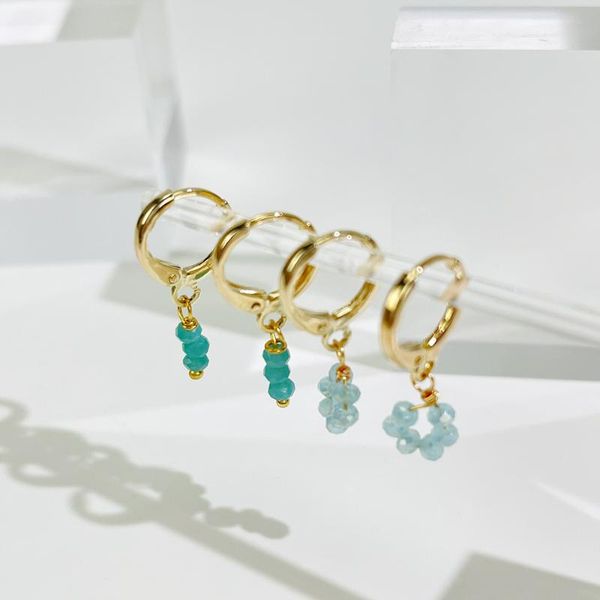 

hoop & huggie 2021 simple fashion acrylic beaded daisy flower tassel ins earrings for women girls creative jewelry accessories, Golden;silver