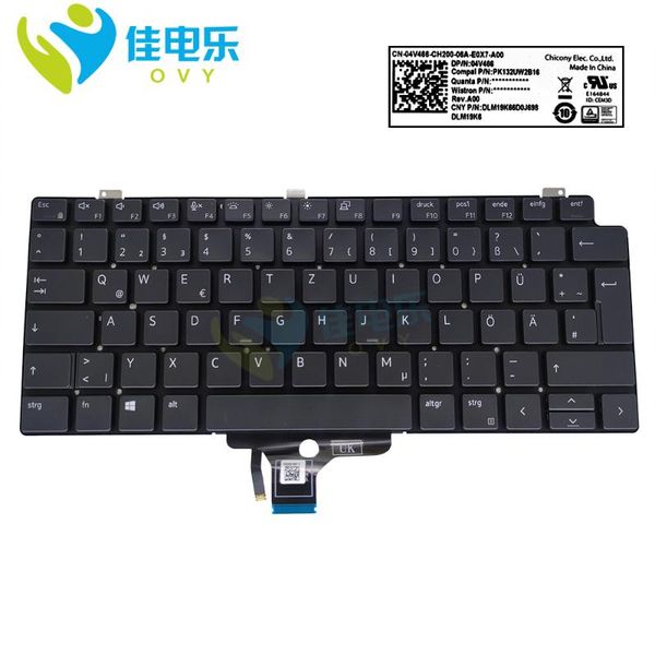

replacement keyboards backlit for latitude 7420 7410 5420 04v466 4v466 lapkeyboard ge german original parts