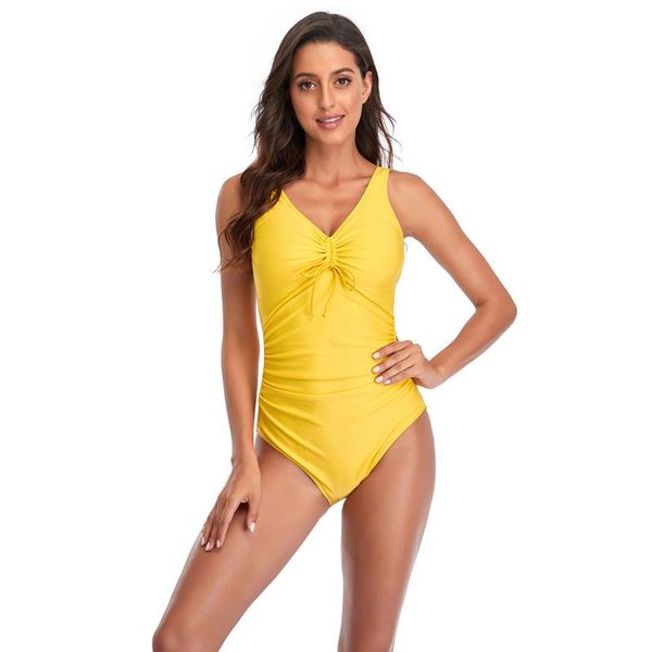 

one-piece suits 2021 women's jumpsuit feeling slings dyed printed swimwear whole piece bathing beach swimsuit retro bikini azul culot