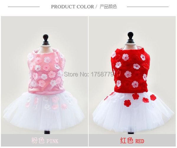 

dog apparel spring and summer fashion five petal skirt outlets, pet clothes wholesale, lipstick, teddy skirt,