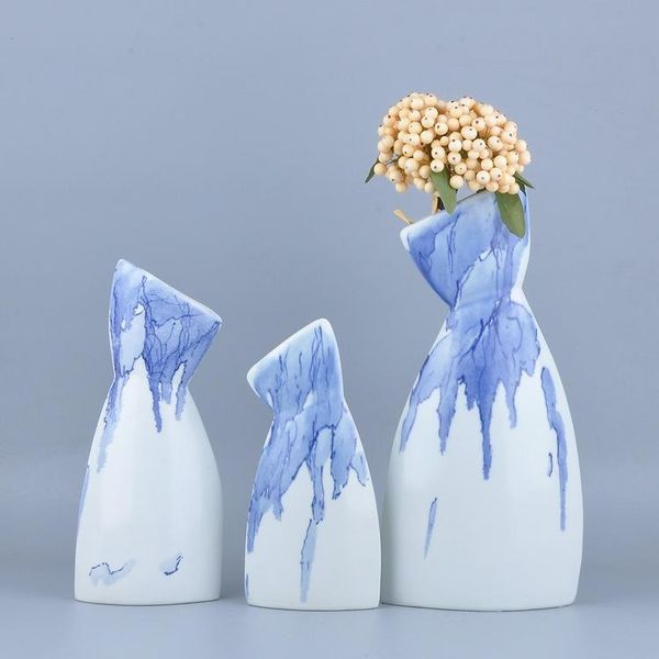 

vases chinese style blue and white ceramic vase home decoration flower