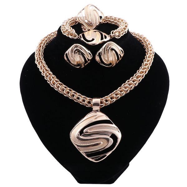 

neckalce earrings sets women fashion african beads jewelry set party pendant indian jewellery vintage dubai jewelry sets, Black