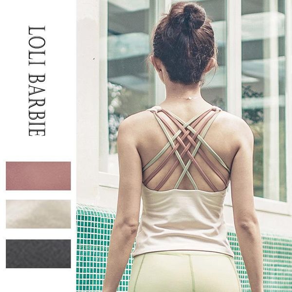 

yoga outfit women's sports vest quick dry breathable with chest pad beauty back -proof underwear fitness