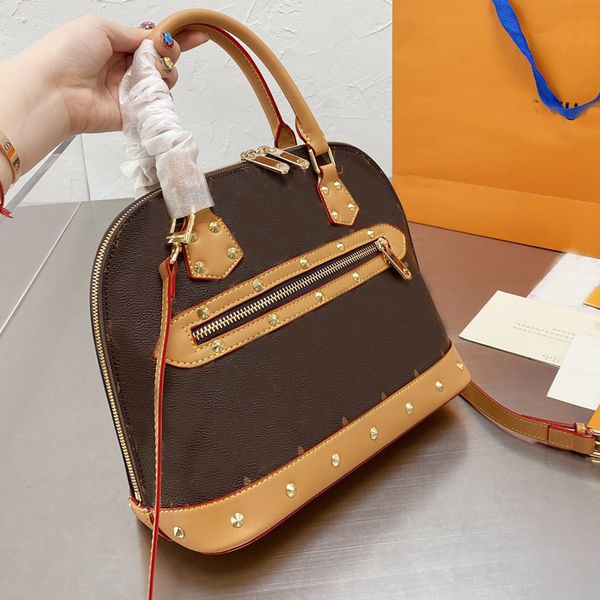 

single shoulder shell bag women middle ancient flower handbag zipper crossbody bags letter prints exterior pocket