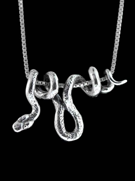

silver plated snake necklace jewelry vine pendant charm animal chain necklaces