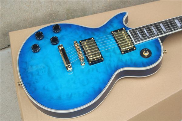 

new custom electric guitar mahogany wood body with quilted maple left hand guitar