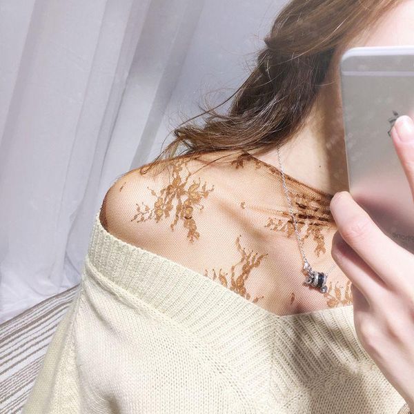 

maternity & tees womens summer spring see through mesh basic long sleeve blouse mock neck solid color embroidered floral lace loose 6, White