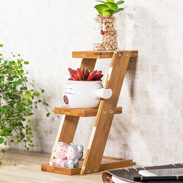 

planters & pots 3 layers flower pot bamboo deskpotted plant holder home balcony indoor garden livingroom office succulent storage decor