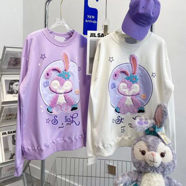 

brand hoodie chaopai 2021 autumn new plush animal simple, loose, comfortable, fashionable age reducing terry round neck pullover, Black