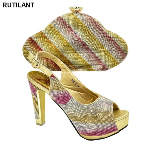 

dress shoes arrival italian shoe with matching bag for wedding italy african and sets decorated rhinestone, Black