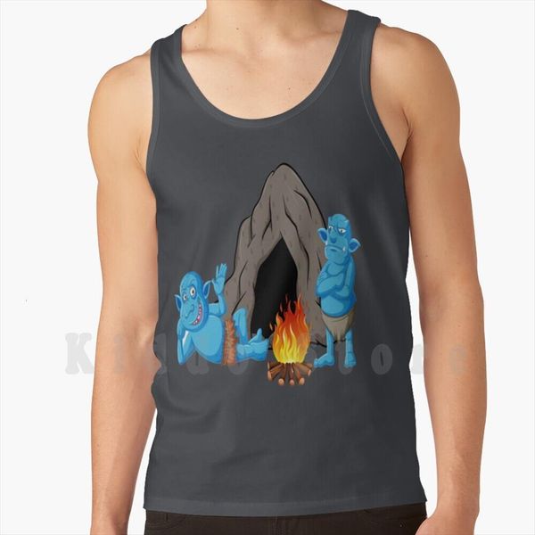 

funny goblins lovers tank vest sleeveless trolls beast ghost caves scary ghosts gremlins, White;black