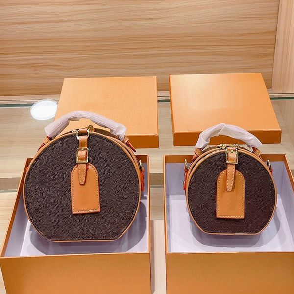 

circle crossbody bags handbag purse round cake bag genuine leather fashion letter adjustable shoulder strap small handbags wallet two size