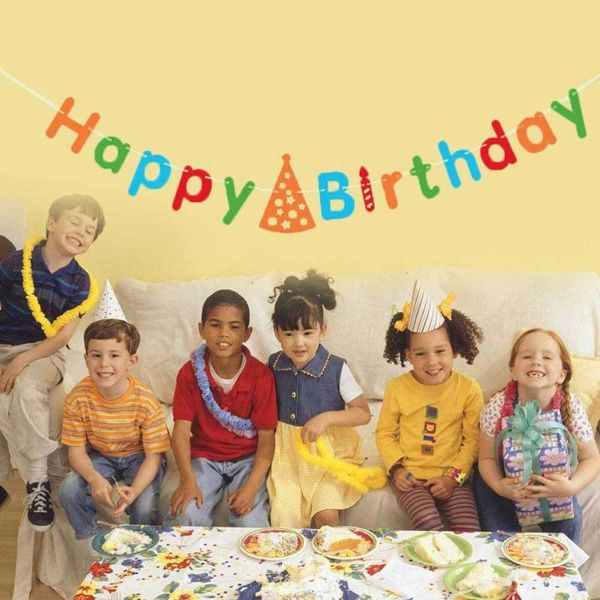 

party decoration colorful birthday flag banner prop