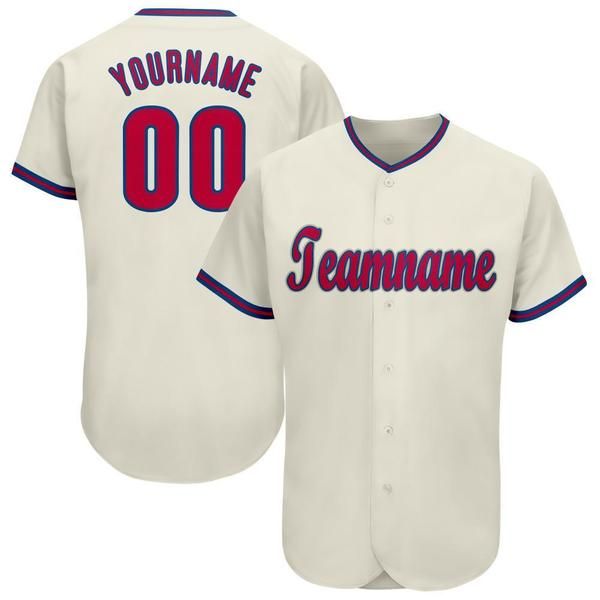 

custom cream red-royal-blue-3 baseball jersey, Blue;black