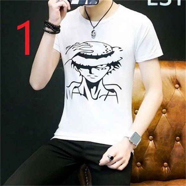 

spring and summer men's korean short-sleeved t-shirt youth trend clothes student half-sleeved men 210420, White;black