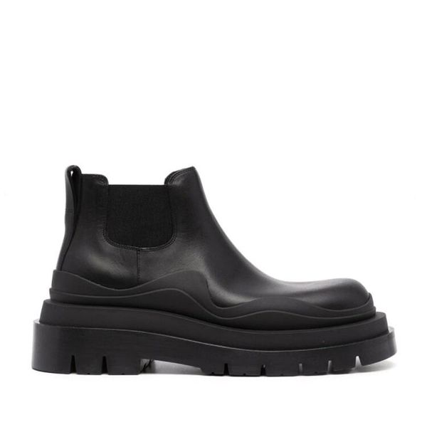 

black women man bottega boots luxury tire lean leather chelsea women's booties men lug platform chunky shoes lady knight low boots desi
