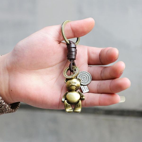 

keychains vintage punk pig keychain car key chain promotion small gift leather metal ring jewelry accessories pendant, Silver