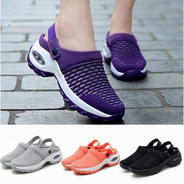 Sandalet Kadınlar Örgü Ayakkabı Heighten Hava Yastık Bayanlar Platformu Yürüyüş Spor Sandal Comfy Rahat Nefes Takozlar Terlik