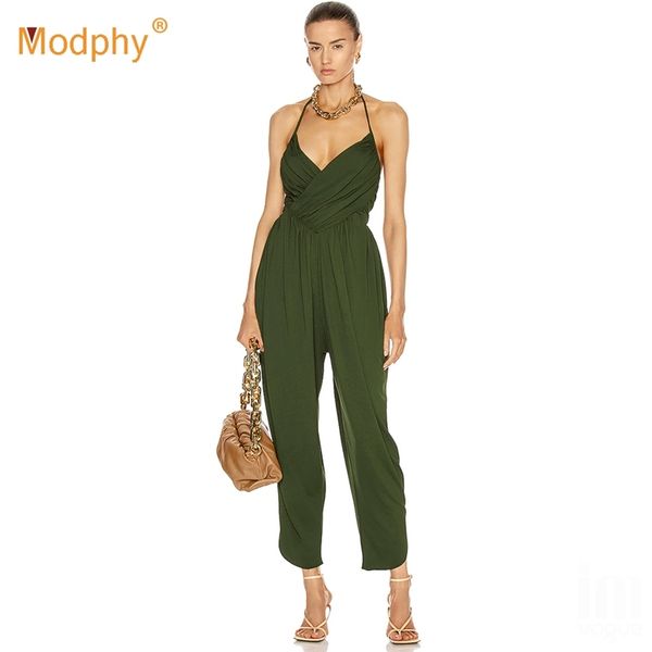 

halter jumpsuit women high waist lace up slim jumpsuits casual party runway clothing summer fashion 210527, Black;white