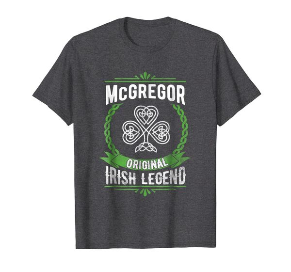 

mcgregor name shirt st. patrick's day irish legend shamrock, White;black